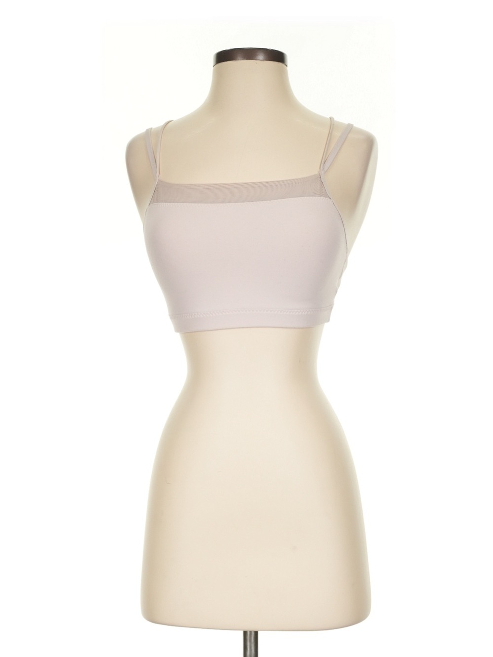 Athleta Layered Square Neck Bralette Sports Bra- Light Pink Taupe